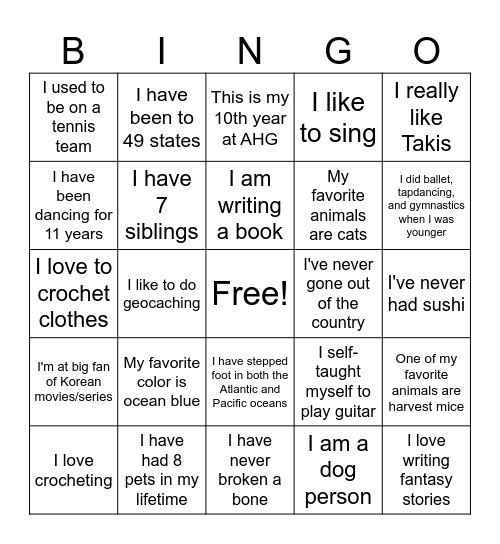 Patriots - 0725 Bingo Card