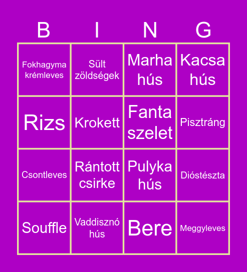 Parádsasvár 3. este Bingo Card