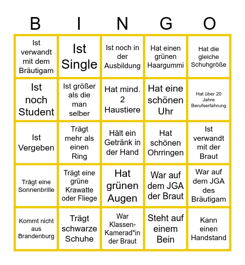 Finde den Gast Bingo Card