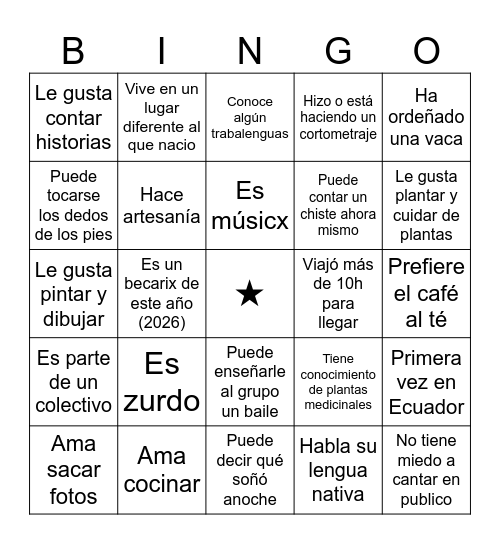 BINGO Card