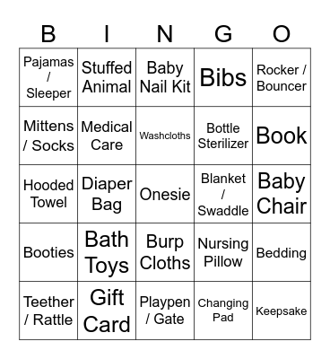 BABY OSBORN BINGO Card