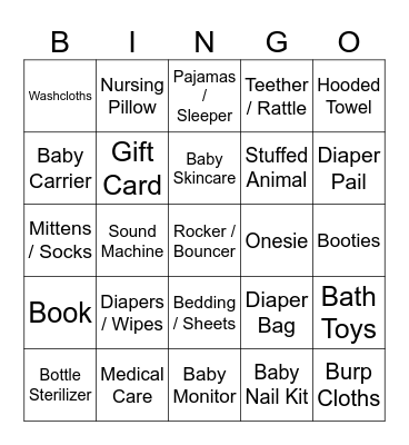 BABY OSBORN BINGO Card