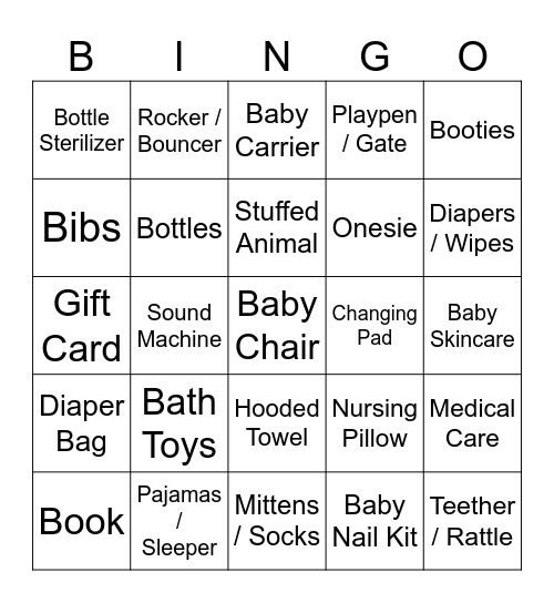 BABY OSBORN BINGO Card