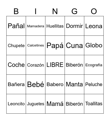 Baby Cea Celis Bingo Card
