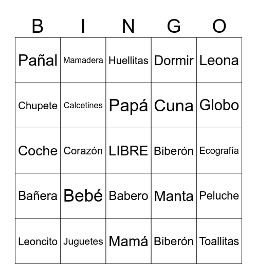 Baby Cea Celis Bingo Card