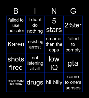 Police Bingo Card