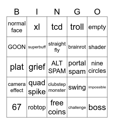 recent tab bingo Card
