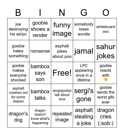 everyones favorite movie Bingo Card