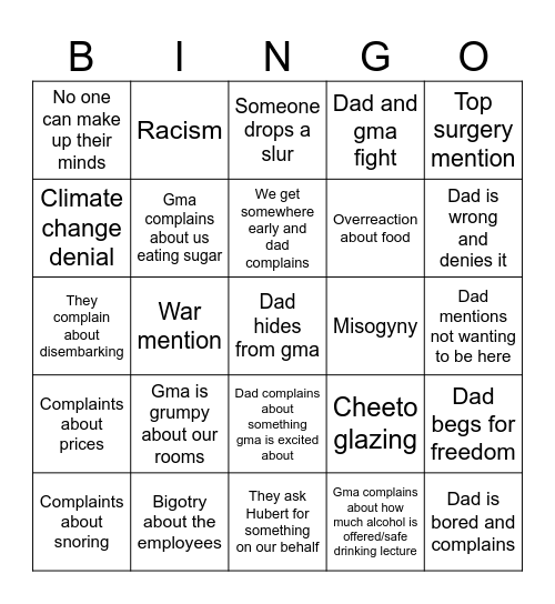 Bigot Bingo 8/8 Bingo Card