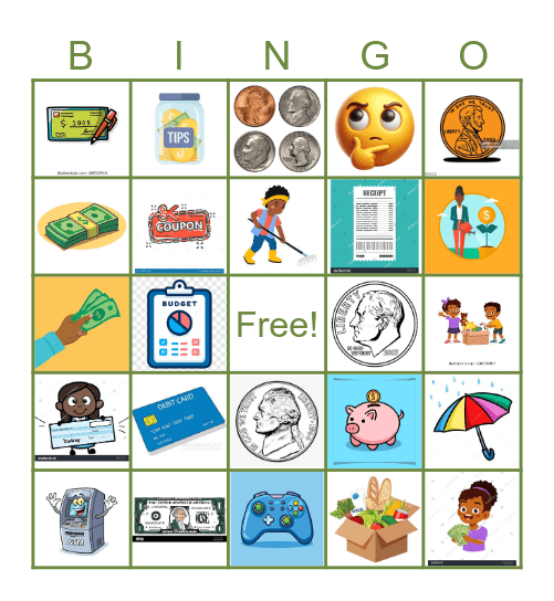 Money Bingo Card