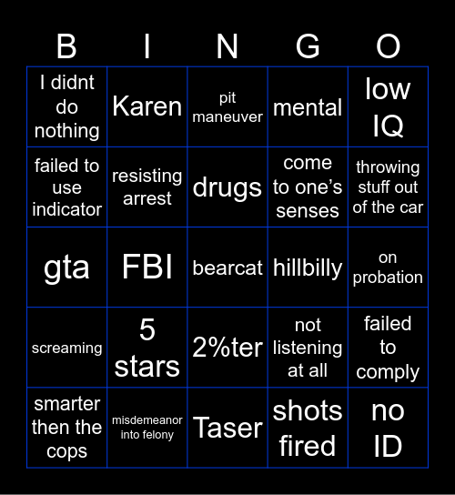 POLICE Bingo Card