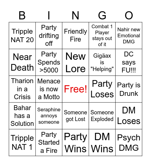 PnP - EverShelter/ Schnitzelliga Bingo Card