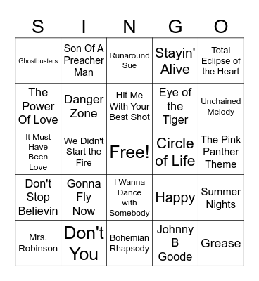 - Classic Movie Themes - Bingo Card