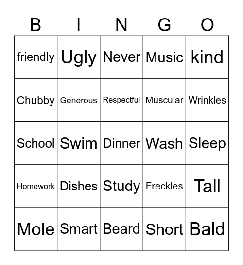 BINGO Card