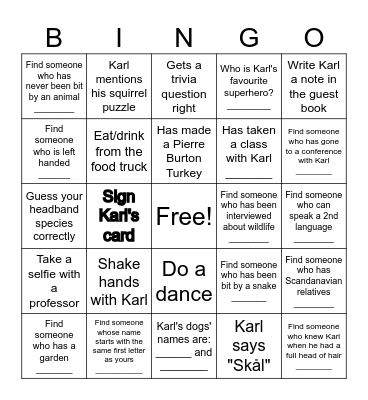 Karl Bingo Card