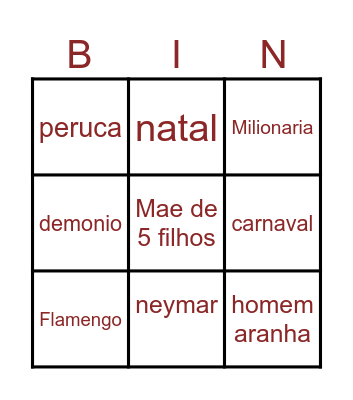 malu Bingo Card
