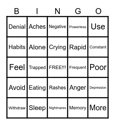 STRESS TEST Bingo Card