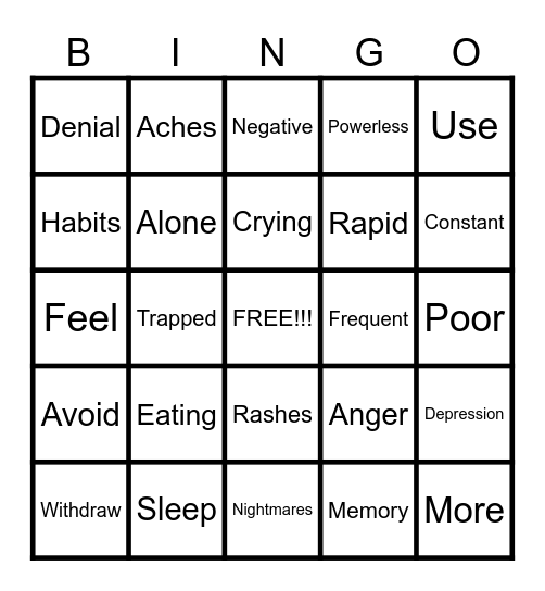STRESS TEST Bingo Card