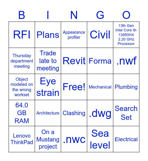 VDC Bingo Card