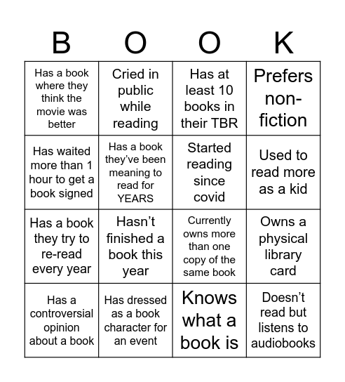 Find someone who... Bingo Card