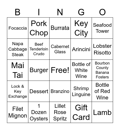 Lock 11 Bingo Card
