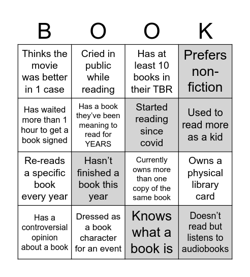 Find someone who... Bingo Card