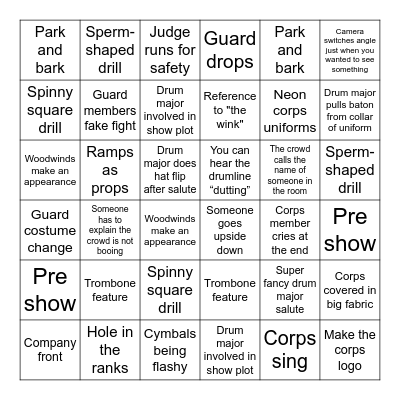 DCI Bingo Card