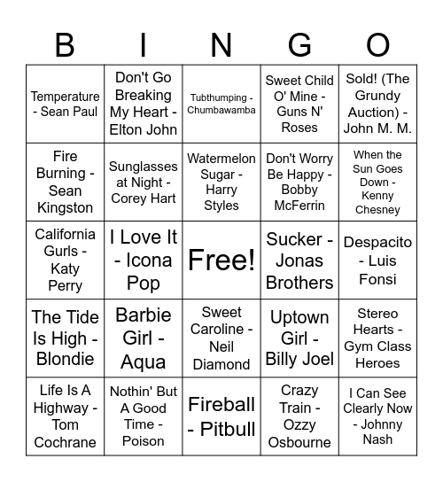 ☀️Summer Jams☀️ Bingo Card