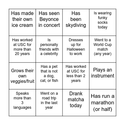 Academic Hubs Human Bingo Card