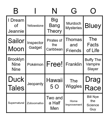 📺 Theme Songs 📺 Bingo Card