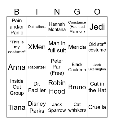 Not So Bingo Halloween Bingo Card