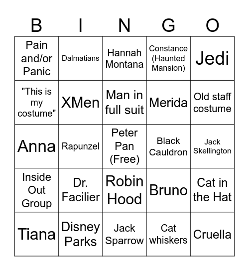 Not So Bingo Halloween Bingo Card