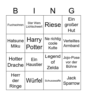 Jasper Bingo Card