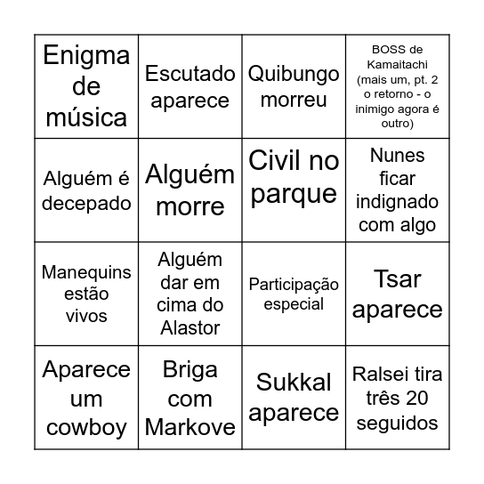 BINGO Card