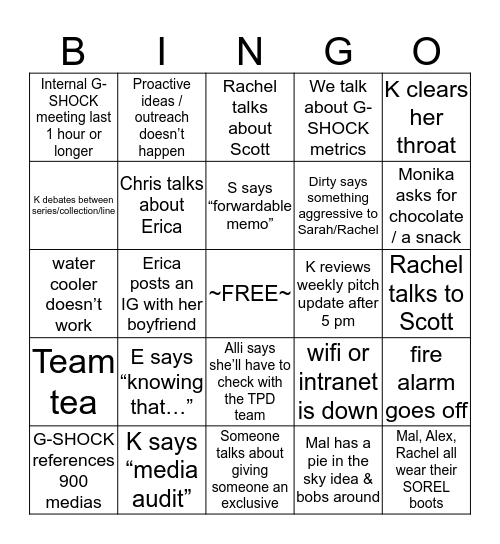 MARS BINGO Card