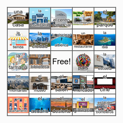 LOTERIA: LUGARES (places) Bingo Card