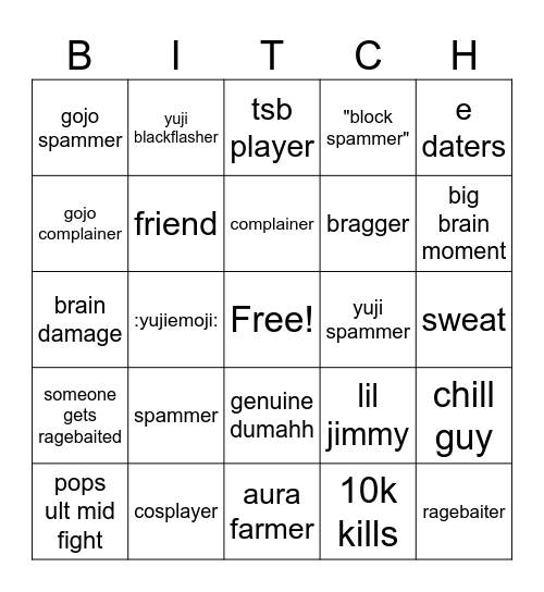 jjs players Bingo Card