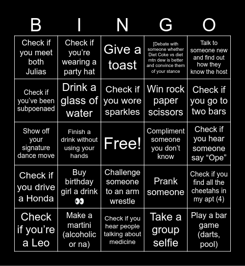 Tini bit older Bingo Card