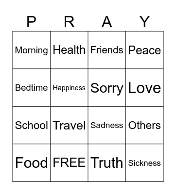 GOD HEARS MY PRAYERS! Bingo Card