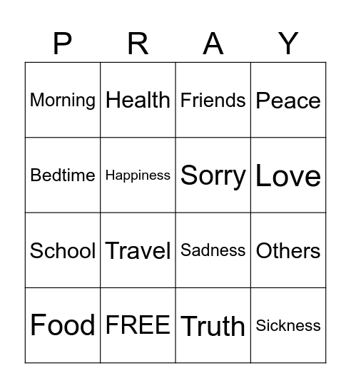 GOD HEARS MY PRAYERS! Bingo Card