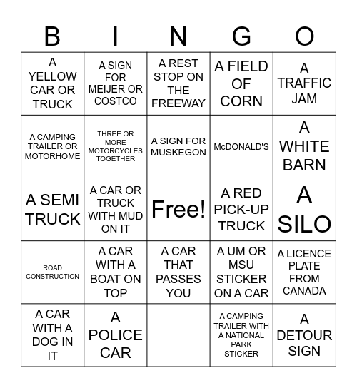 LAKE HOUSE VACATION Bingo Card