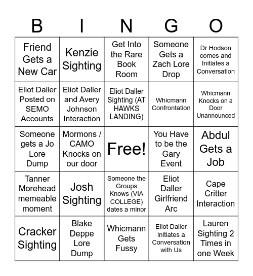 SEMO 26-27 BINGO Card