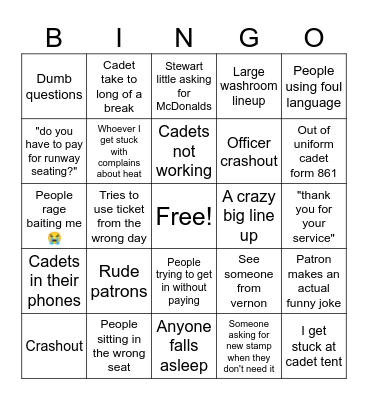 Abbotsford airshow bingo Card