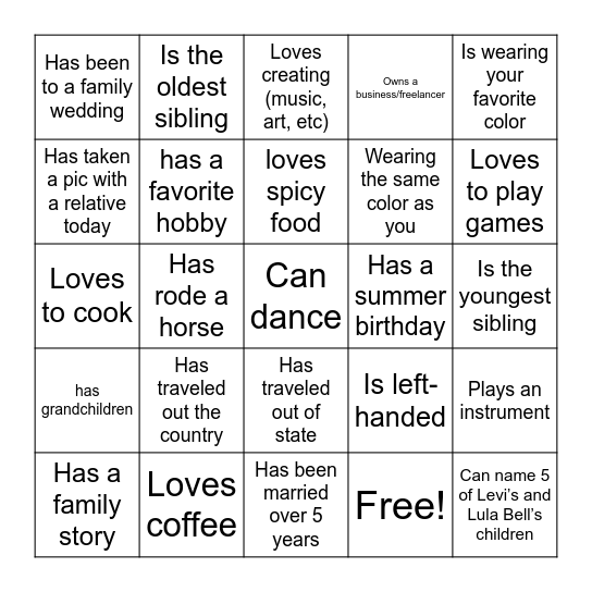 Find a Brown Who Bingo Card