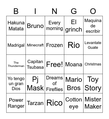 Paula y Rafa Bingo Card