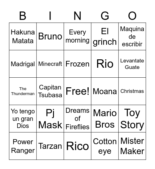 Paula y Rafa Bingo Card
