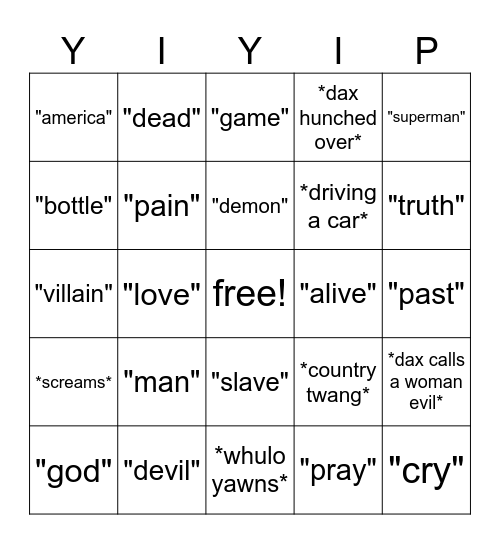 DAX ALBUM BINGO Card
