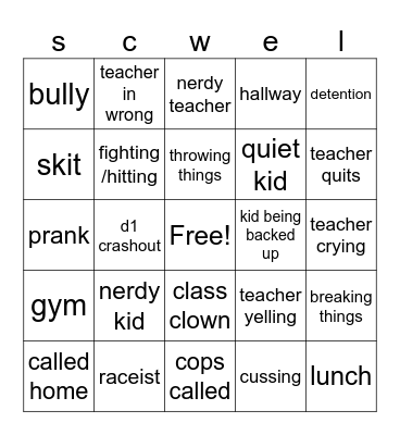 s c w e l Bingo Card