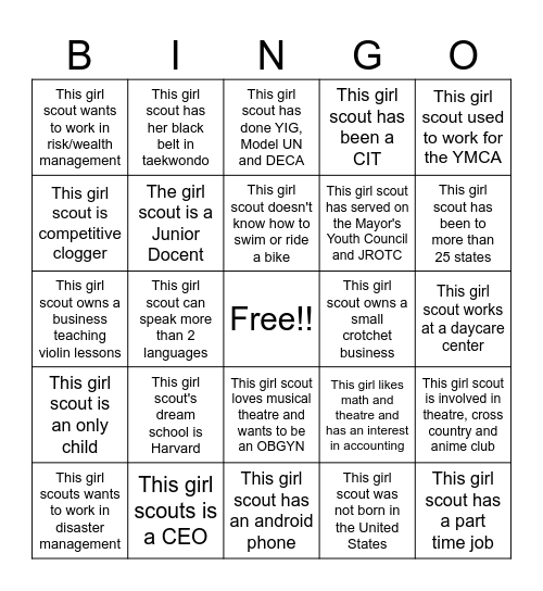 TLC Bingo Card