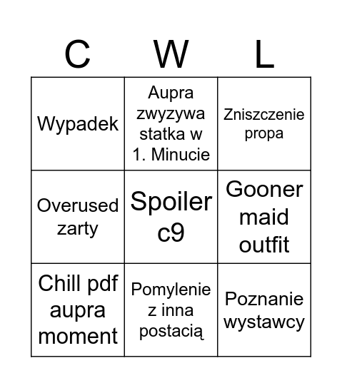 Wtf gdansk 26 Bingo Card
